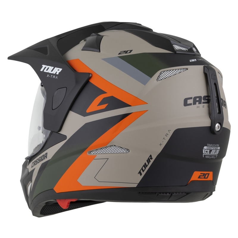Casca Enduro Cassida Tour 2.0 X-tra mat nisip-portocaliu-verde-negru
