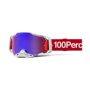 Ochelari de motocross 100% ARMEGA Corbin roșu cu plexiglas albastru