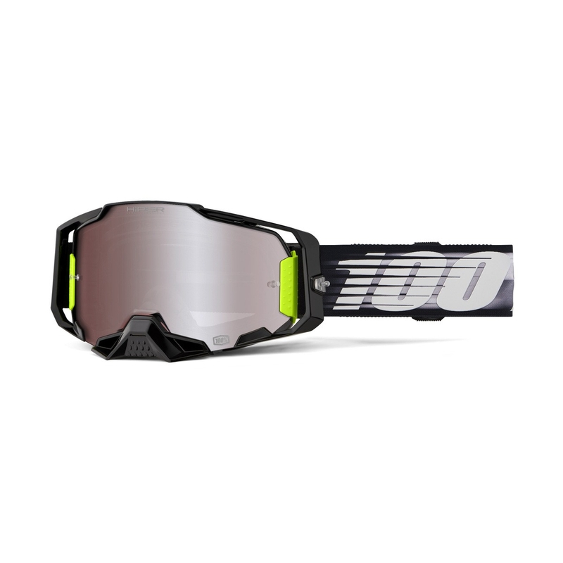Ochelari de motocross 100% ARMEGA Lightspeed cu plexiglas HIPER argintiu