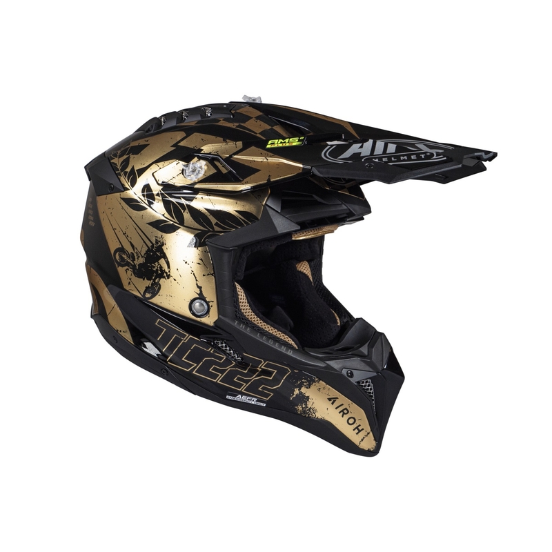 Casca motocross Airoh Aviator 3.0 "TC 222 THE LEGEND" negru-auriu