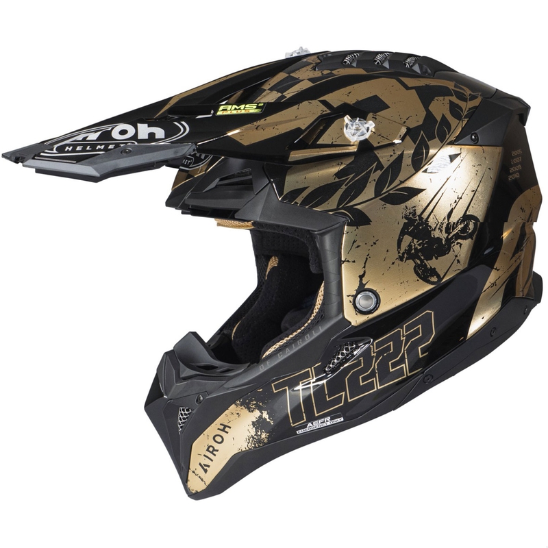 Casca motocross Airoh Aviator 3.0 "TC 222 THE LEGEND" negru-auriu