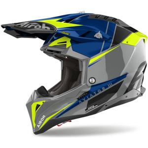 Casca motocross Airoh Aviator 3.0 Push albastru