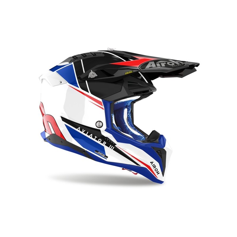 Casca motocross Airoh Aviator 3.0 Push albastru-rosu