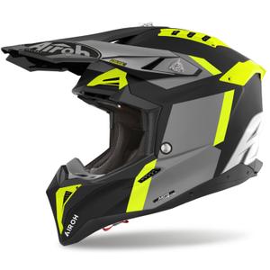 Casca motocross Airoh Aviator 3 Glory galben mat
