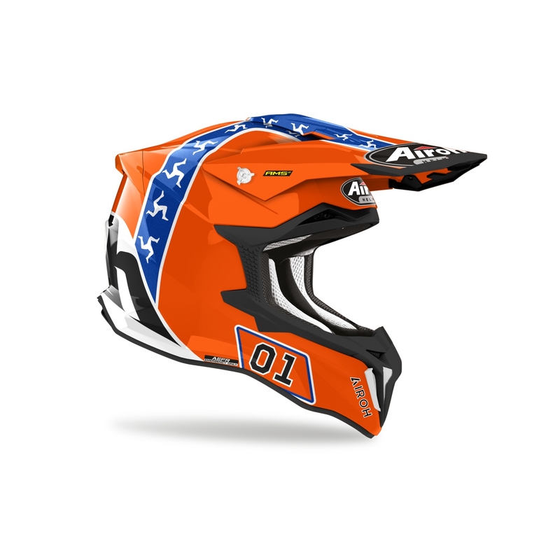 Vanzare casca de motocross Airoh Strycker Hazzard portocaliu lichidare