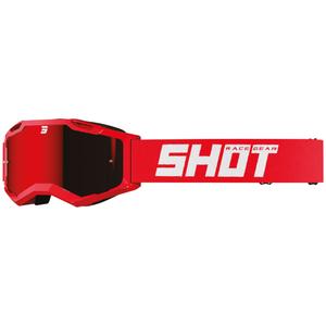 Ochelari de motocross Shot Assault 2.0 Roșu solid cu plexiglas iridiu