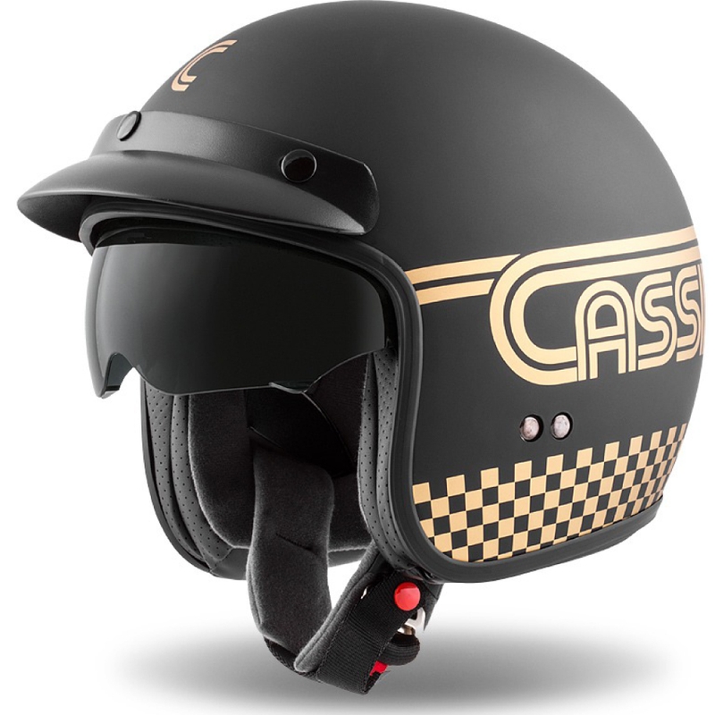 Cassida Oxygen Rondo cască de motocicletă deschisă Cassida Oxygen Rondo negru și auriu