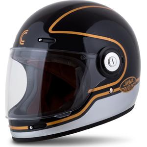 Cască integrală pentru motociclete Cassida Fibre Jawa Sport negru-argintiu-auriu