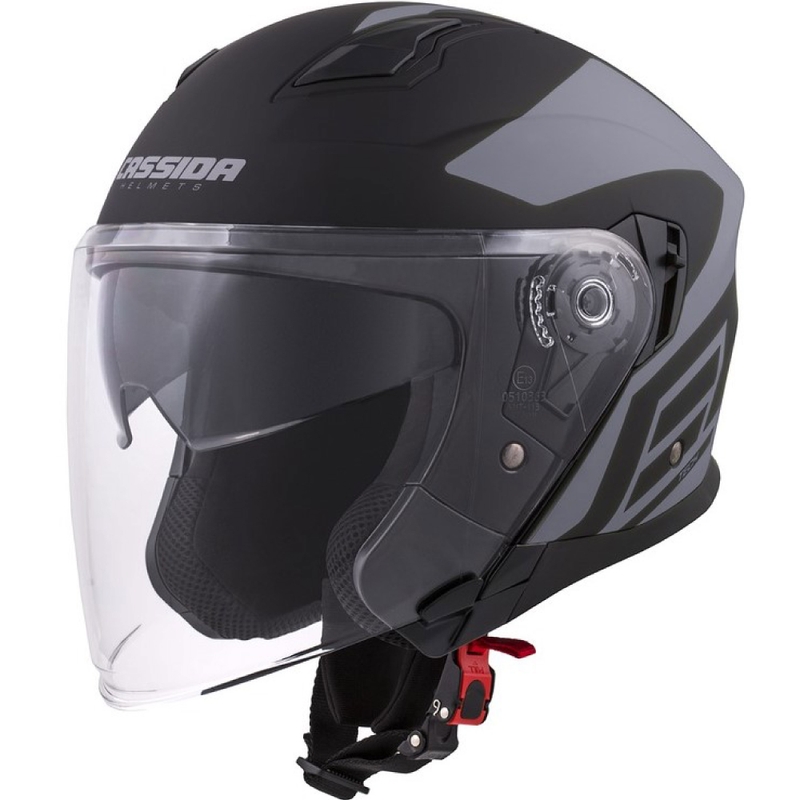 Cască de motocicletă Cassida Jet Tech Corso Open negru și gri