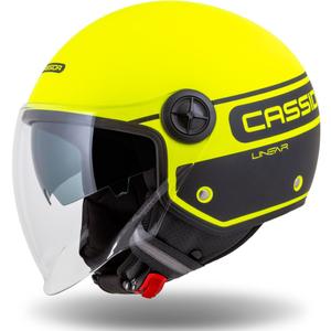 Cască de motociclist Cassida Handy Plus Linear galben-fluo-negru deschis