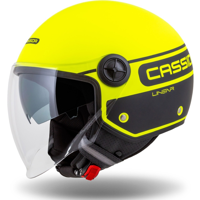 Cască de motociclist Cassida Handy Plus Linear galben-fluo-negru deschis