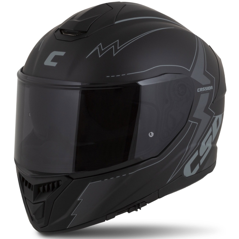 Cască de motocicletă Cassida Integral GT 2.1 Flash negru-gri Integral pentru motociclete