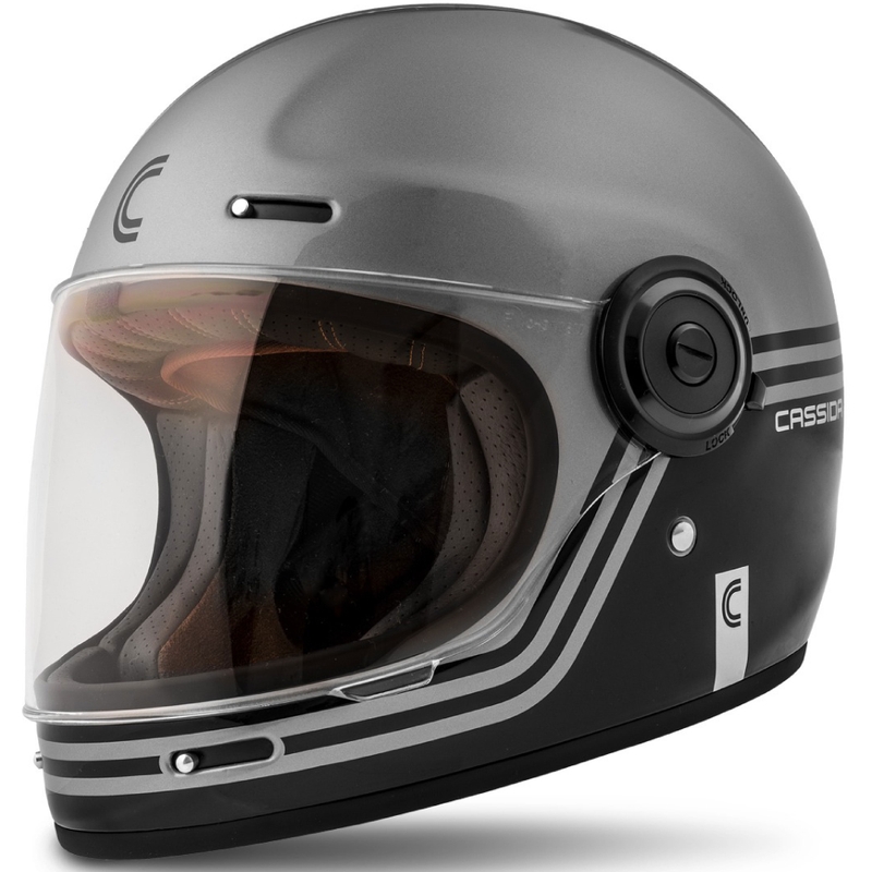 Cască de motocicletă Cassida Fibre Super Hooligan Integral negru-gri negru