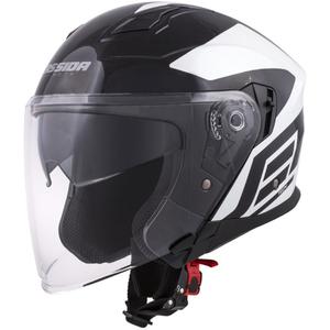 Cască de motocicletă Cassida Jet Tech Corso Open negru și alb