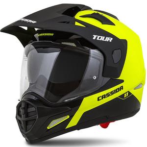 Cască de enduro Cassida Tour 1.1 Dual negru-galben-fluo