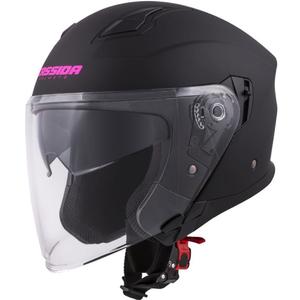 Casca de motocicletă Cassida Jet Tech Open negru și roz