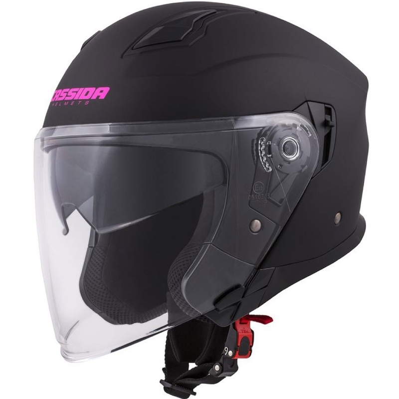 Casca de motocicletă Cassida Jet Tech Open negru și roz