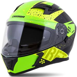 Cască de motocicletă integrală Cassida Integral 3.0 DRFT verde și galben perlat