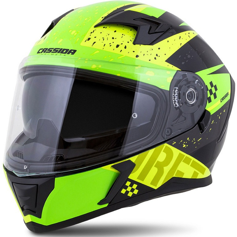 Cască de motocicletă integrală Cassida Integral 3.0 DRFT verde și galben perlat