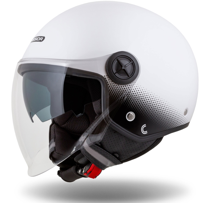 Cassida Handy Plus cască de motociclist deschisă alb-negru