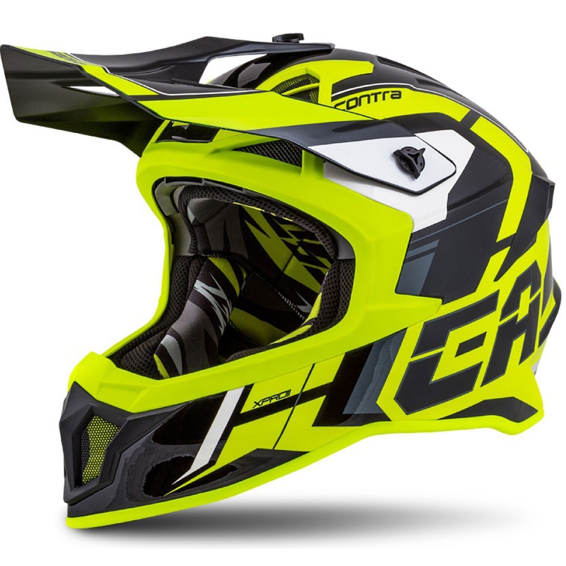 Cască de motocross Cassida Cross Pro II Contra fluo galben-gri-negru