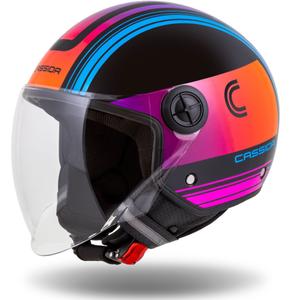 Cască de motocicletă Cassida Handy Metropolis Black-Turquoise Gradient Gradient Open