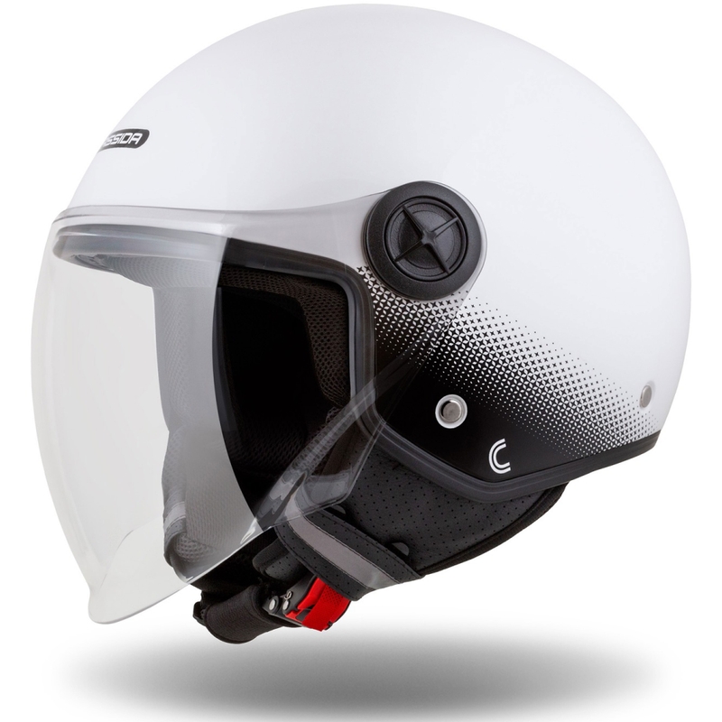 Cască de motociclist Cassida Handy open alb-negru