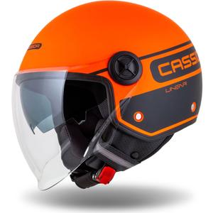 Cască de motociclist Cassida Handy Plus Linear deschisă portocalie-neagră