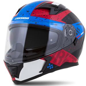 Cască de motocicletă integrală Cassida Integral 3.0 DRFT roșu-perlat albastru