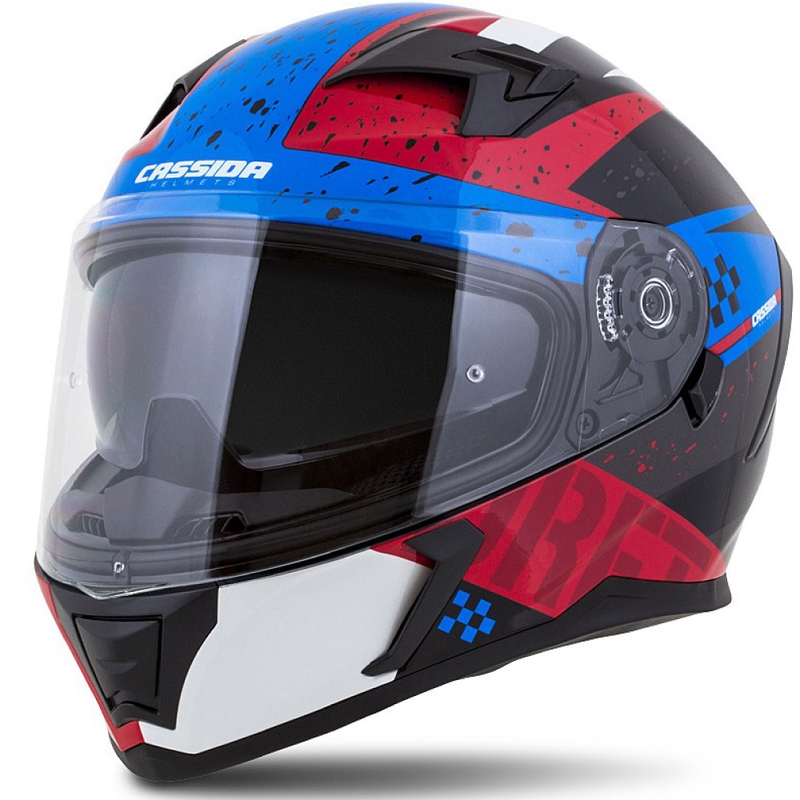 Cască de motocicletă integrală Cassida Integral 3.0 DRFT roșu-perlat albastru