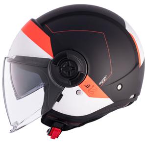 Casca moto open MT Viale SV S 68 Unitati A5 alb-rosu-negru