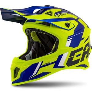 Cască de motocros Cassida Cross Pro II Contra fluo galben-albastru-albastru