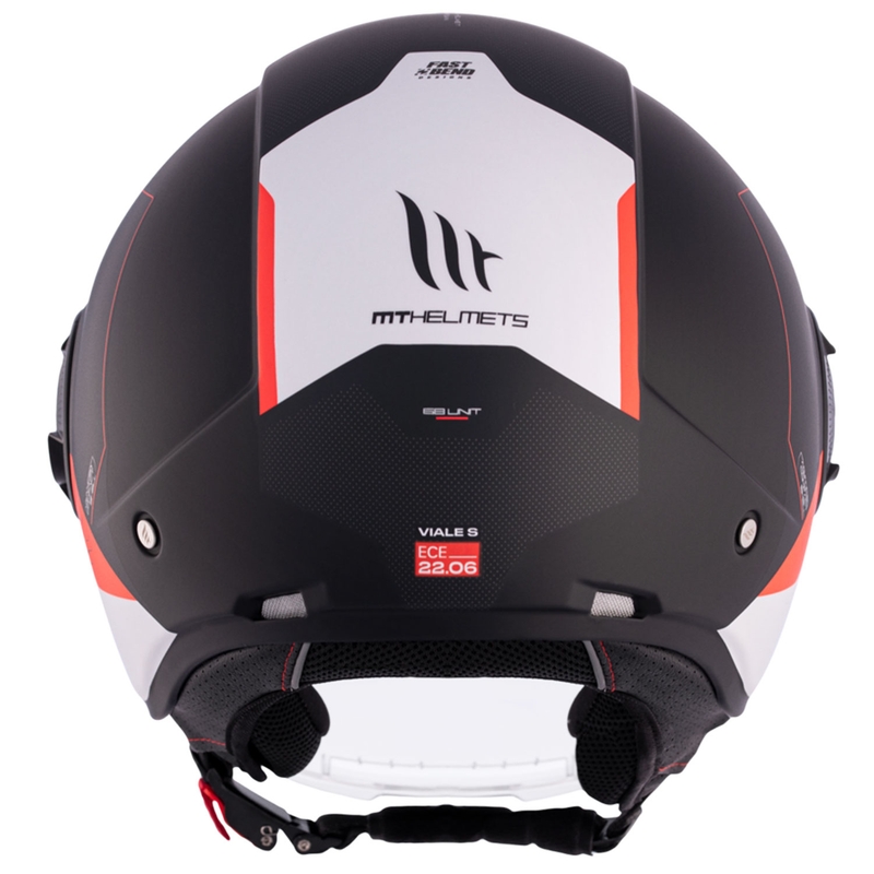 Casca moto open MT Viale SV S 68 Unitati A5 alb-rosu-negru