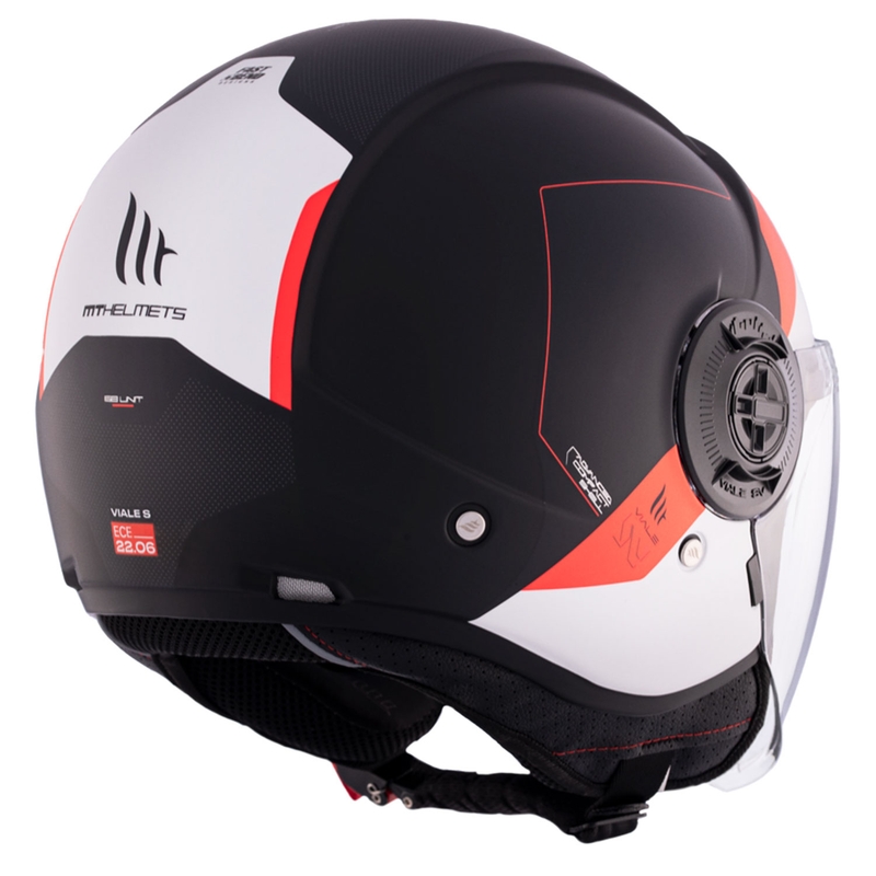 Casca moto open MT Viale SV S 68 Unitati A5 alb-rosu-negru