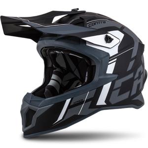 Cască de motocross Cassida Cross Pro II Contra negru-gri-alb