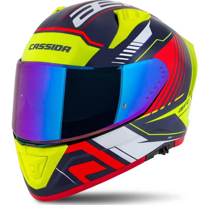 Cassida Moto Integrala Cassida Aero Drome Albastru Perlat-Galben-Portocaliu-Rosu-Alb