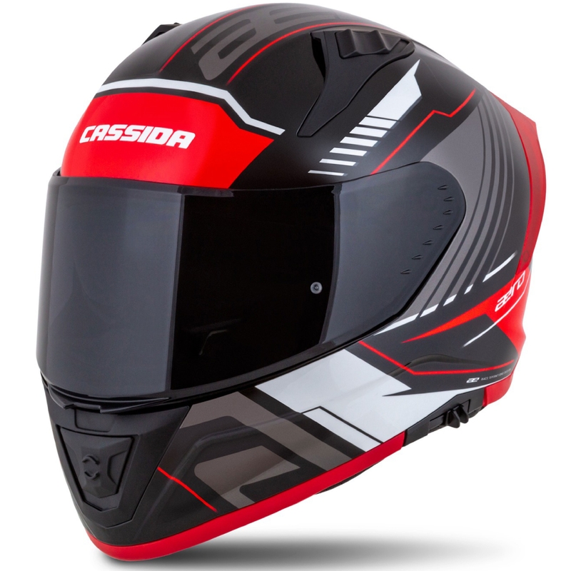 Cassca integrala de motocicleta Cassida Aero Drome negru-rosu-alb-gri