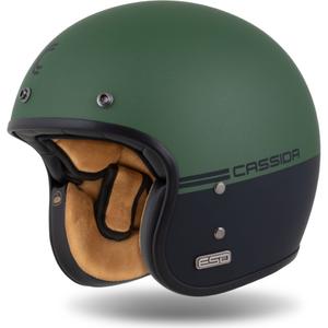 Casca deschisa Cassida Eso Super Hooligan negru mat-verde metalic