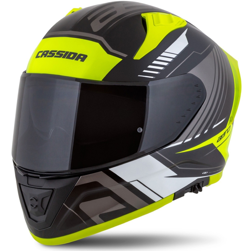 Cassca integrala de motocicleta Cassida Aero Drome negru-galben fluo-alb-gri