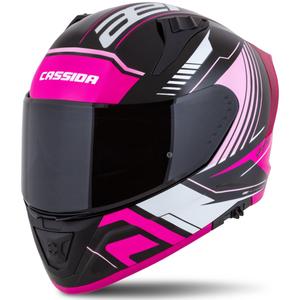 Cassida integrala de motocicleta Cassida Aero Drome negru-roz-alb