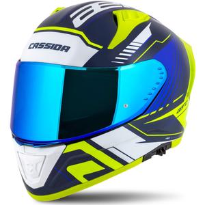 Cassida moto integrala Cassida Aero Drome albastru-galben fluo-albastru deschis-alb