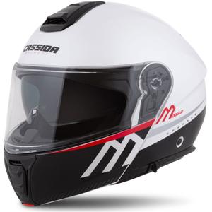 Cassida Cassida Modulo 2.1 Compass Flip Up Motocicletă Alb Perlat-Negru-Roșu-Argiliu