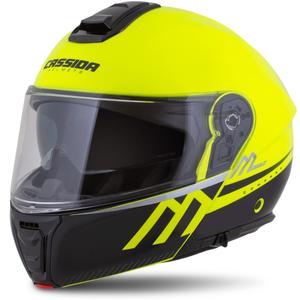 Casca de motociclete rabatabila Cassida Modulo 2.1 Busola galben fluo-negru-argintiu-rosu