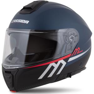 Casca de motociclete rabatabila Cassida Modulo 2.1 Busola albastru mat perlat-negru-rosu