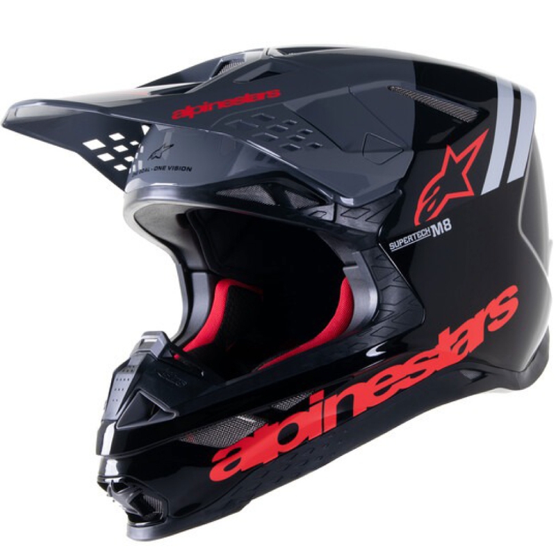Casca motocross Alpinestars Supertech S-M8 Radium 2 negru-gri-rosu