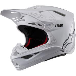 Casca de motocross Alpinestars Supertech S-M10 Solid alba