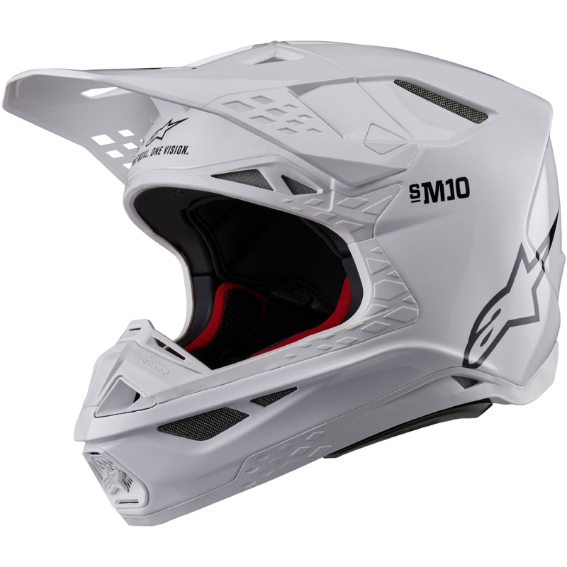 Casca de motocross Alpinestars Supertech S-M10 Solid alba