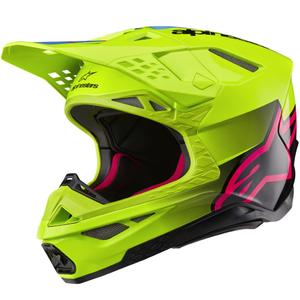 Casca motocross Alpinestars Supertech S-M10 Unite galben fluo-negru-roz