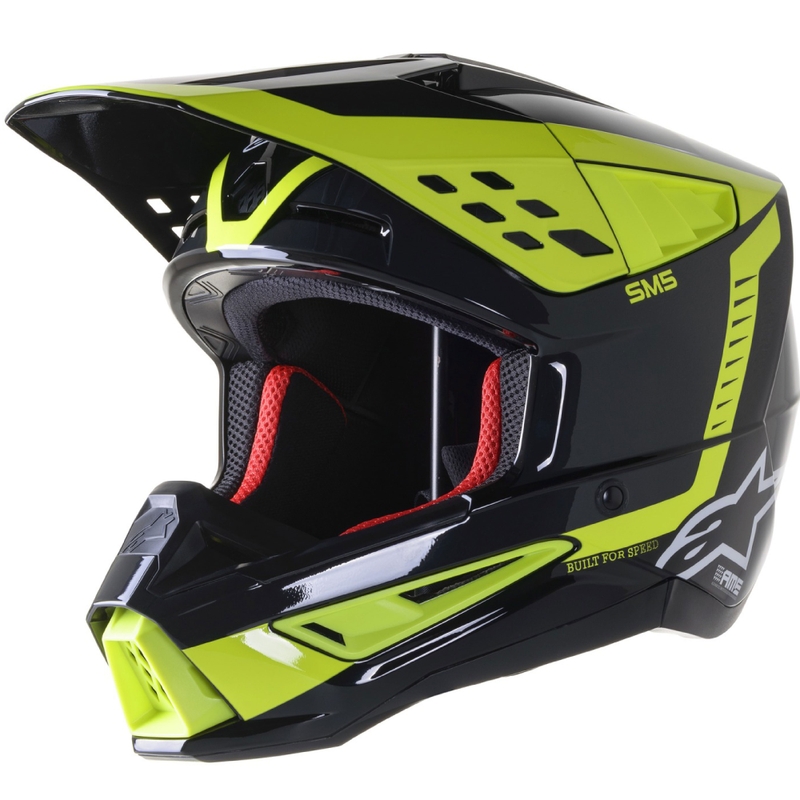 Casca Motocross Alpinestars S-M5 Beam Negru-Antracit-Galben Fluo Lucios