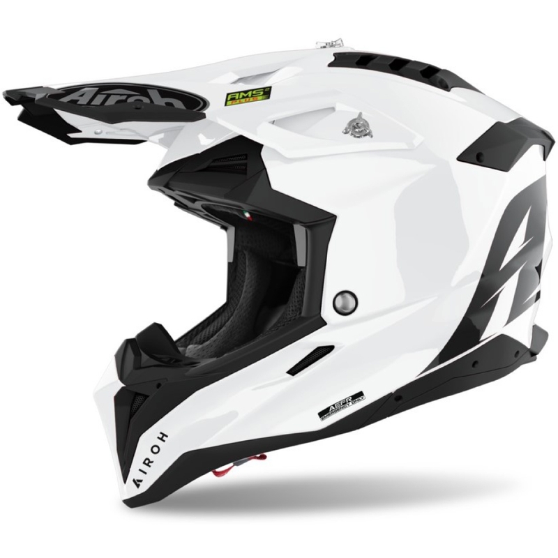 Cască motocross Airoh Aviator 3.0 Color, alb lucios
